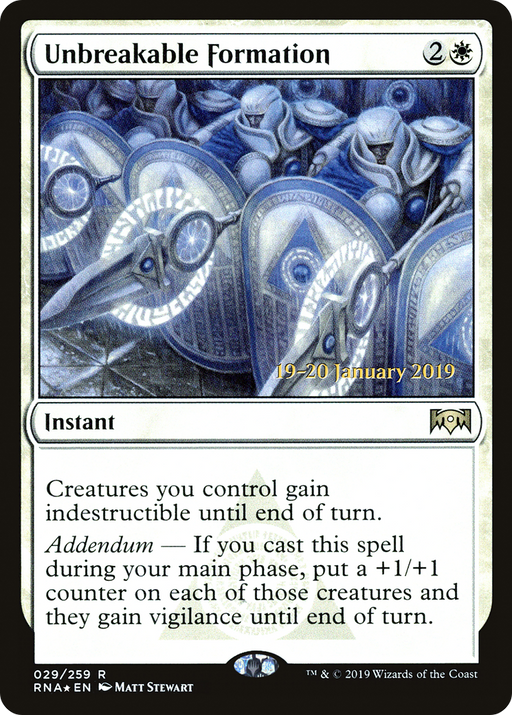 Unbreakable Formation (PRE-029) [Ravnica Allegiance Promos] Foil MTG Single Wizards of the Coast