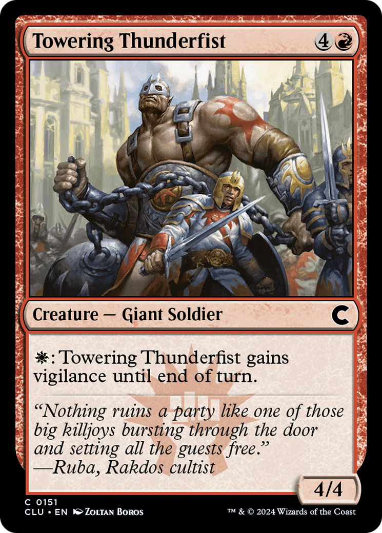 Towering Thunderfist (CLU-151) [Ravnica: Clue Edition] MTG Single Wizards of the Coast