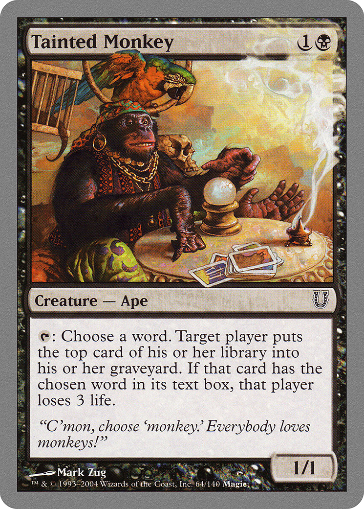 Tainted Monkey (UNH-064) [Unhinged] MTG Single Wizards of the Coast