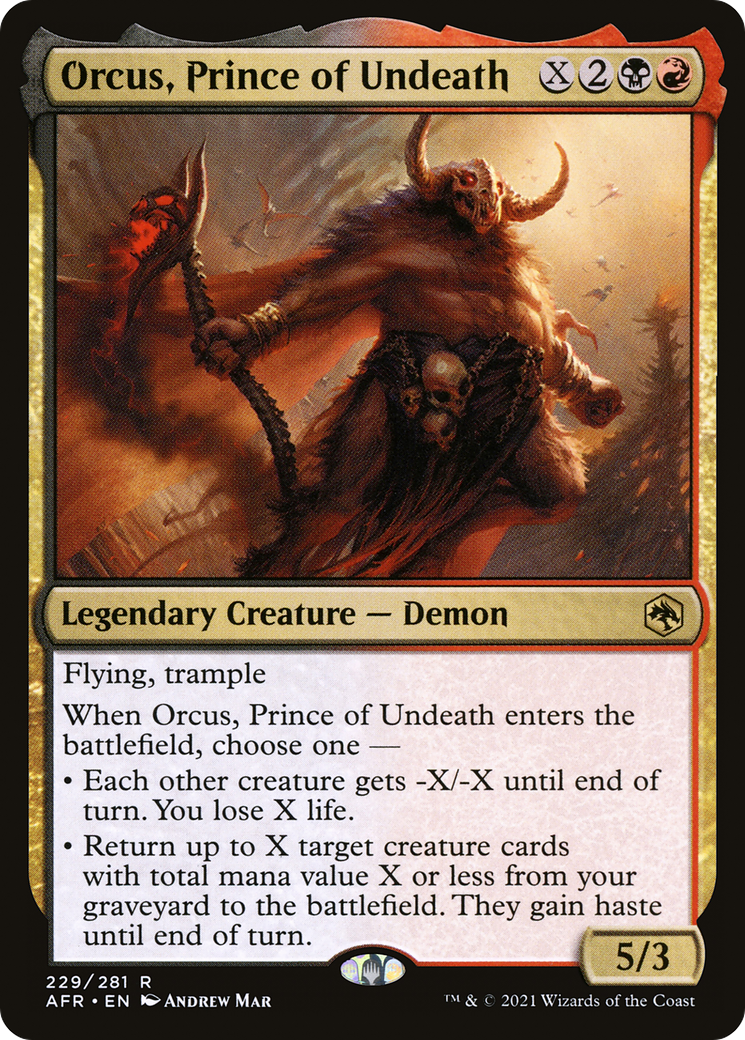 Orcus, Prince of Undeath (AFR-229) [Adventures in the Forgotten Realms] Foil MTG Single Wizards of the Coast