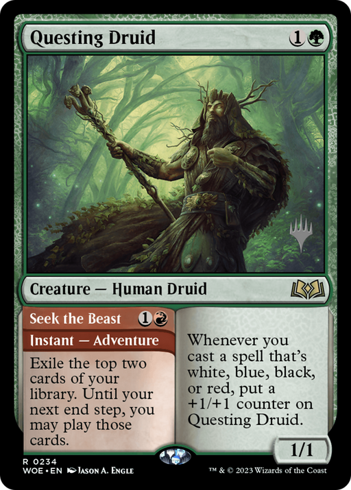 Questing Druid (PPWOE-234) [Wilds of Eldraine Promos] Foil MTG Single Wizards of the Coast