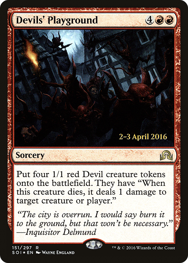 Devils' Playground (PRE-151) [Shadows over Innistrad Promos] Foil MTG Single Wizards of the Coast