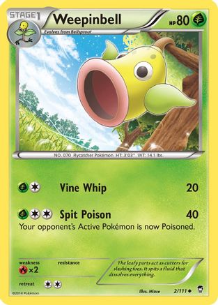 Weepinbell (2/111) Reverse Holofoil [XY: Furious Fists] Pokemon Single Pokémon