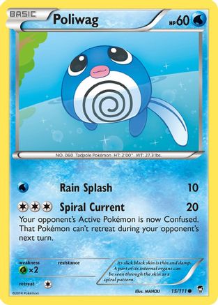 Poliwag (15/111) Reverse Holofoil [XY Furious Fists] Pokemon Single Pokémon