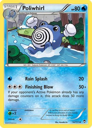 Poliwhirl (16/111) Reverse Holofoil [XY: Furious Fists] Pokemon Single Pokémon