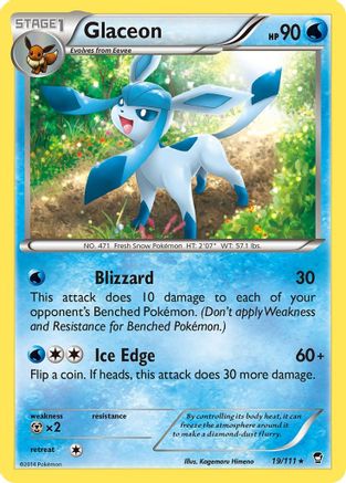 Glaceon (19/111) Reverse Holofoil [XY: Furious Fists] Pokemon Single Pokémon