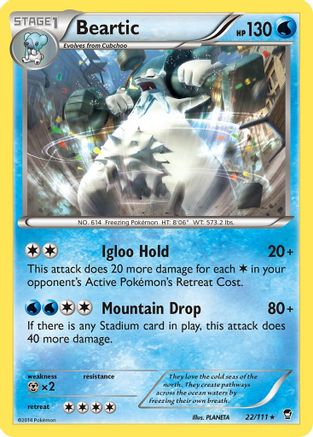 Beartic (22/111) [XY: Furious Fists] Pokemon Single Pokémon