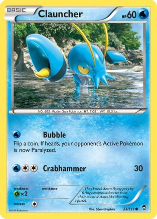 Clauncher (23/111) [XY: Furious Fists] Pokemon Single Pokémon