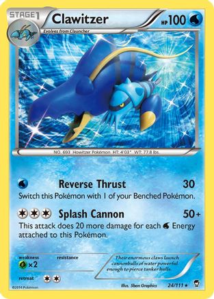 Clawitzer (24/111) Holofoil [XY: Furious Fists] Pokemon Single Pokémon