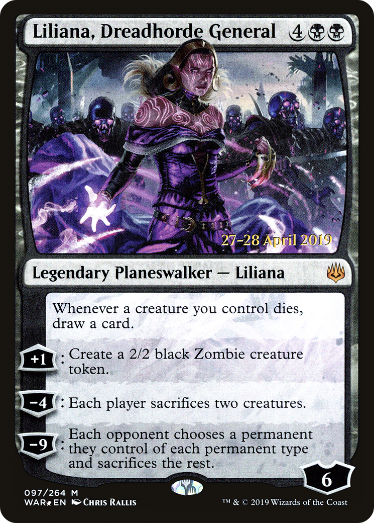 Liliana, Dreadhorde General (PRE-097) [War of the Spark Promos] Foil MTG Single Wizards of the Coast