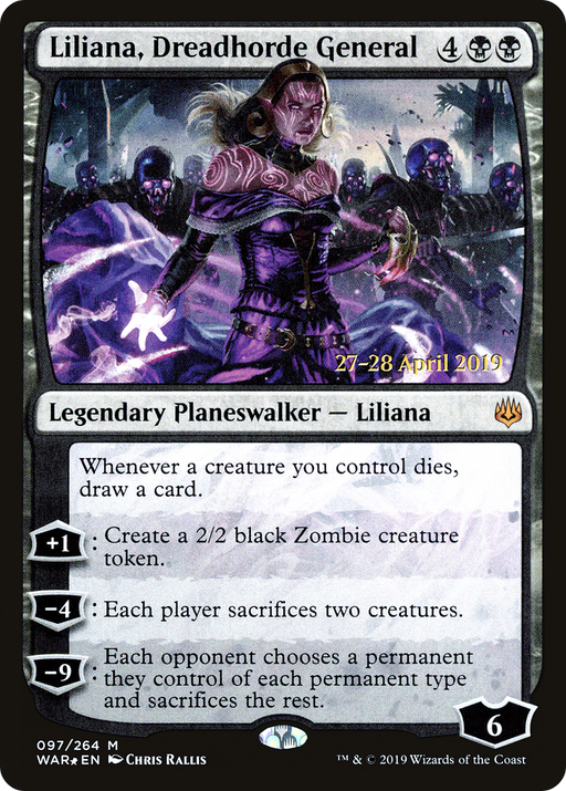 Liliana, Dreadhorde General (PRE-097) [War of the Spark Promos] Foil MTG Single Wizards of the Coast