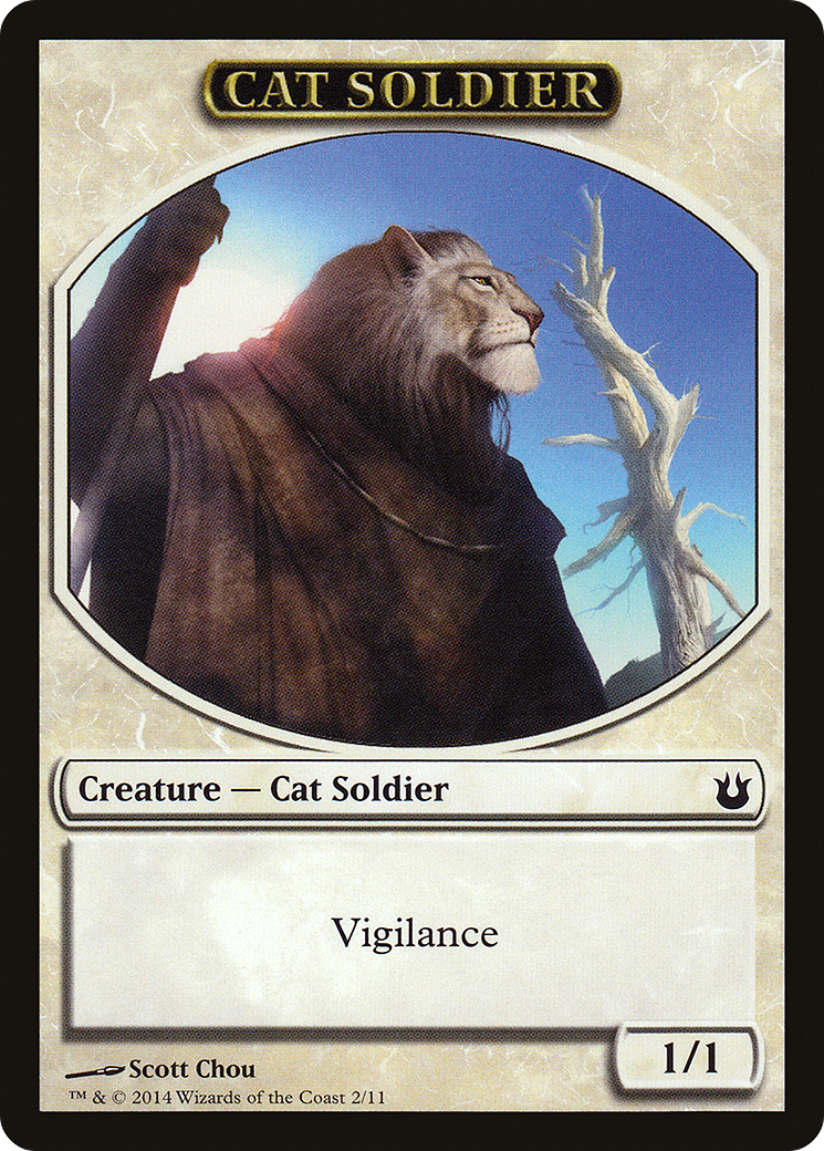 Cat Soldier Token (BNG-002) [Tokens] Born of the Gods Tokens MTG Single Wizards of the Coast