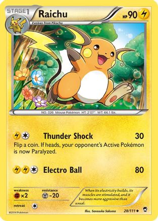 Raichu (28/111) [XY: Furious Fists] Pokemon Single Pokémon