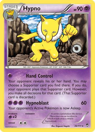 Hypno (36/111) Reverse Holofoil [XY: Furious Fists] Pokemon Single Pokémon