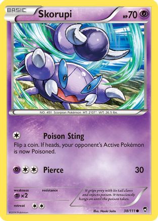 Skorupi (38/111) Reverse Holofoil [XY Furious Fists] Pokemon Single Pokémon