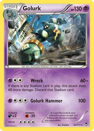 Golurk (43/111) [XY: Furious Fists] Pokemon Single Pokémon