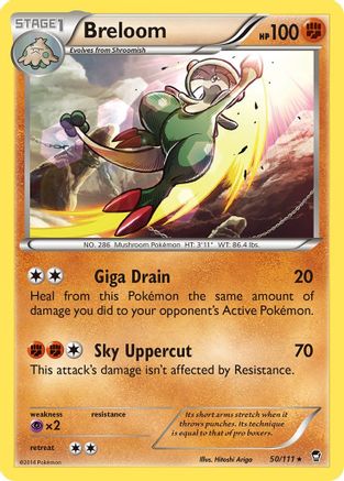 Breloom (50/111) Reverse Holofoil [XY: Furious Fists] Pokemon Single Pokémon