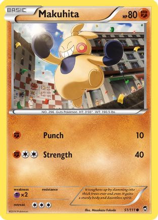 Makuhita (51/111) Reverse Holofoil [XY: Furious Fists] Pokemon Single Pokémon