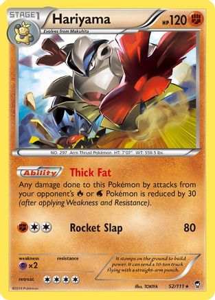 Hariyama (52/111) Reverse Holofoil [XY: Furious Fists] Pokemon Single Pokémon