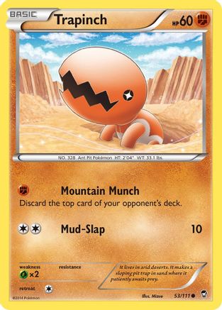 Trapinch (53/111) Reverse Holofoil [XY: Furious Fists] Pokemon Single Pokémon