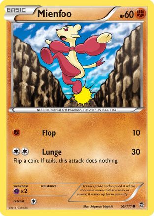 Mienfoo (56/111) Reverse Holofoil [XY: Furious Fists] Pokemon Single Pokémon