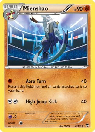 Mienshao (57/111) Reverse Holofoil [XY: Furious Fists] Pokemon Single Pokémon