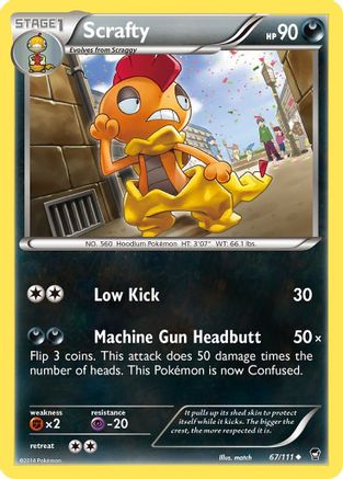 Scrafty (67/111) [XY: Furious Fists] Pokemon Single Pokémon