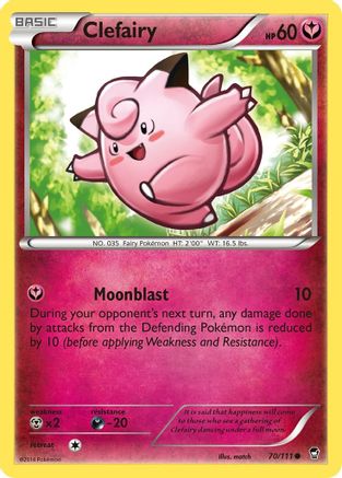 Clefairy (70/111) Reverse Holofoil [XY: Furious Fists] Pokemon Single Pokémon