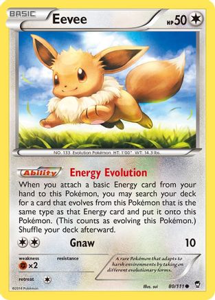 Eevee (80/111) Reverse Holofoil [XY: Furious Fists] Pokemon Single Pokémon