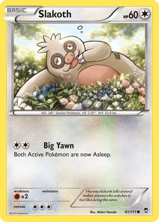 Slakoth (81/111) [XY: Furious Fists] Pokemon Single Pokémon