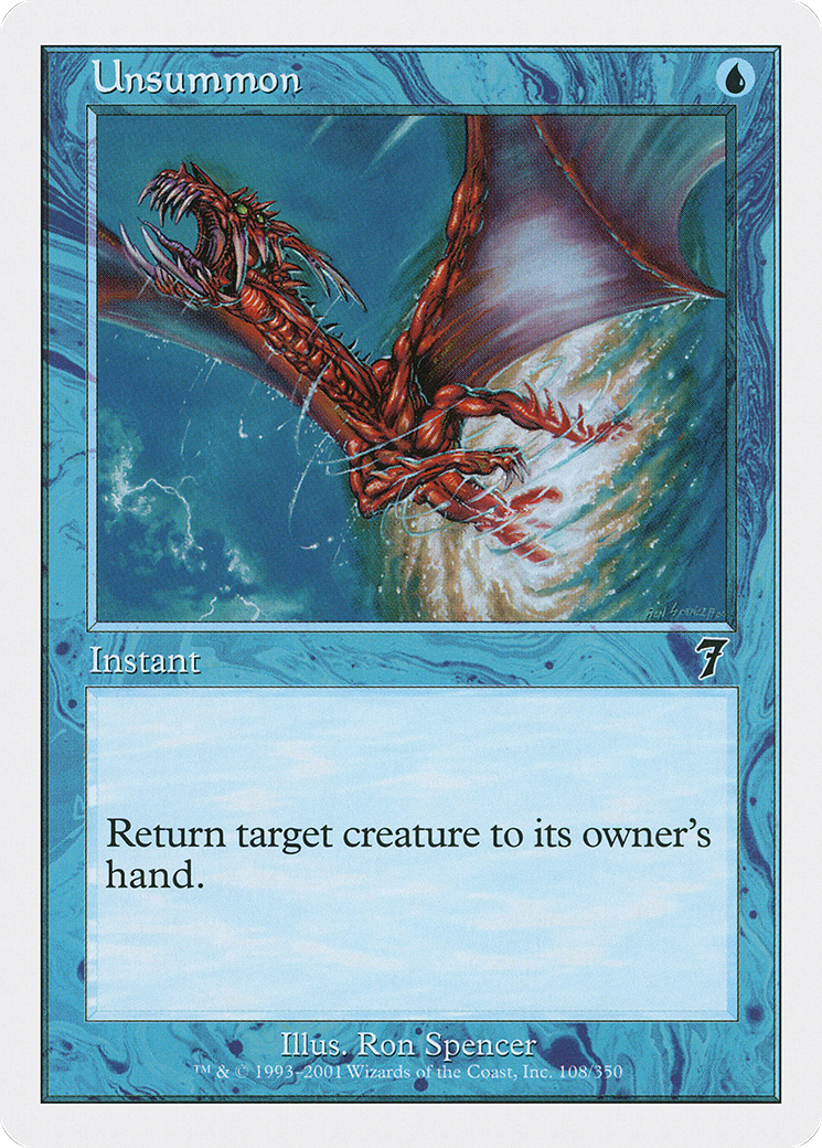 Unsummon (7ED-108) [7th Edition] Foil MTG Single Wizards of the Coast