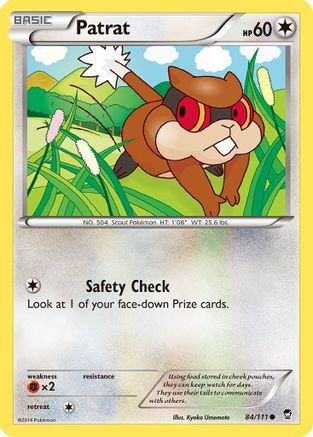 Patrat (84/111) Reverse Holofoil [XY: Furious Fists] Pokemon Single Pokémon