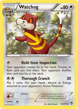 Watchog (85/111) [XY: Furious Fists] Pokemon Single Pokémon