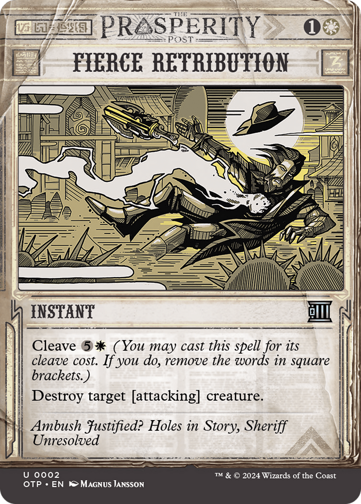 Fierce Retribution (OTP-002) [Breaking News] (Showcase) (Borderless) MTG Single Wizards of the Coast