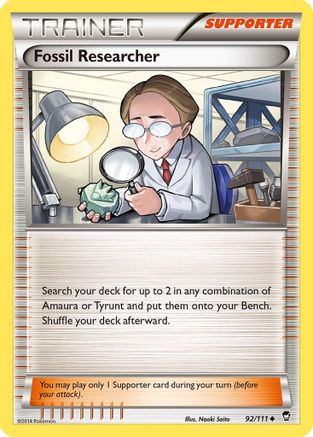 Fossil Researcher (92/111) Reverse Holofoil [XY: Furious Fists] Pokemon Single Pokémon