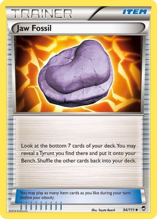 Jaw Fossil (94/111) Reverse Holofoil [XY: Furious Fists] Pokemon Single Pokémon