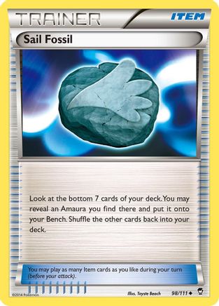 Sail Fossil 98/111 [XY: Furious Fists] Pokemon Single Pokémon