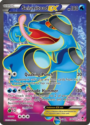 Seismitoad EX (106 Full Art) 106/111 Holofoil [XY: Furious Fists] Pokemon Single Pokémon