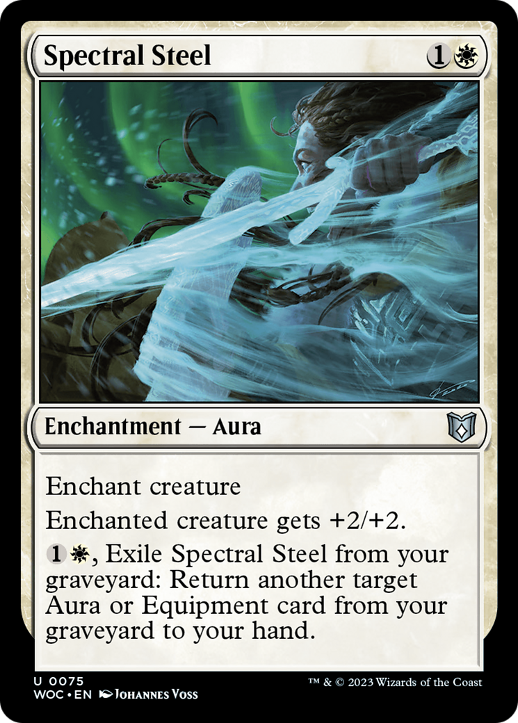 Spectral Steel (WOC-075) [Wilds of Eldraine Commander] MTG Single Wizards of the Coast