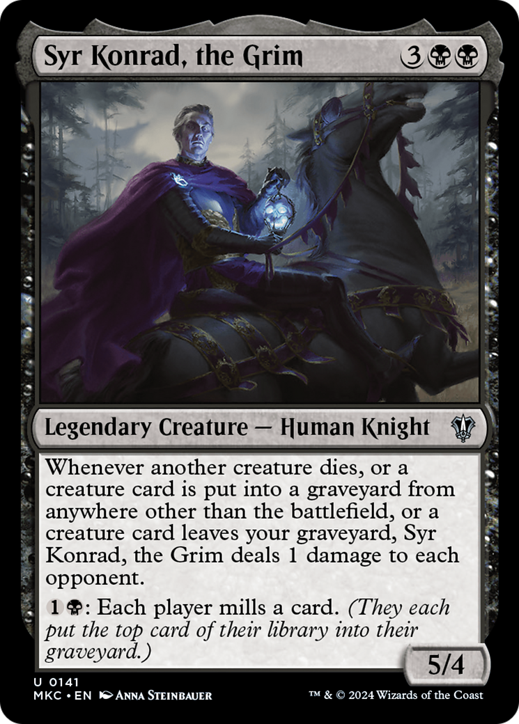 Syr Konrad, the Grim (MKC-141) [Murders at Karlov Manor Commander] MTG Single Wizards of the Coast