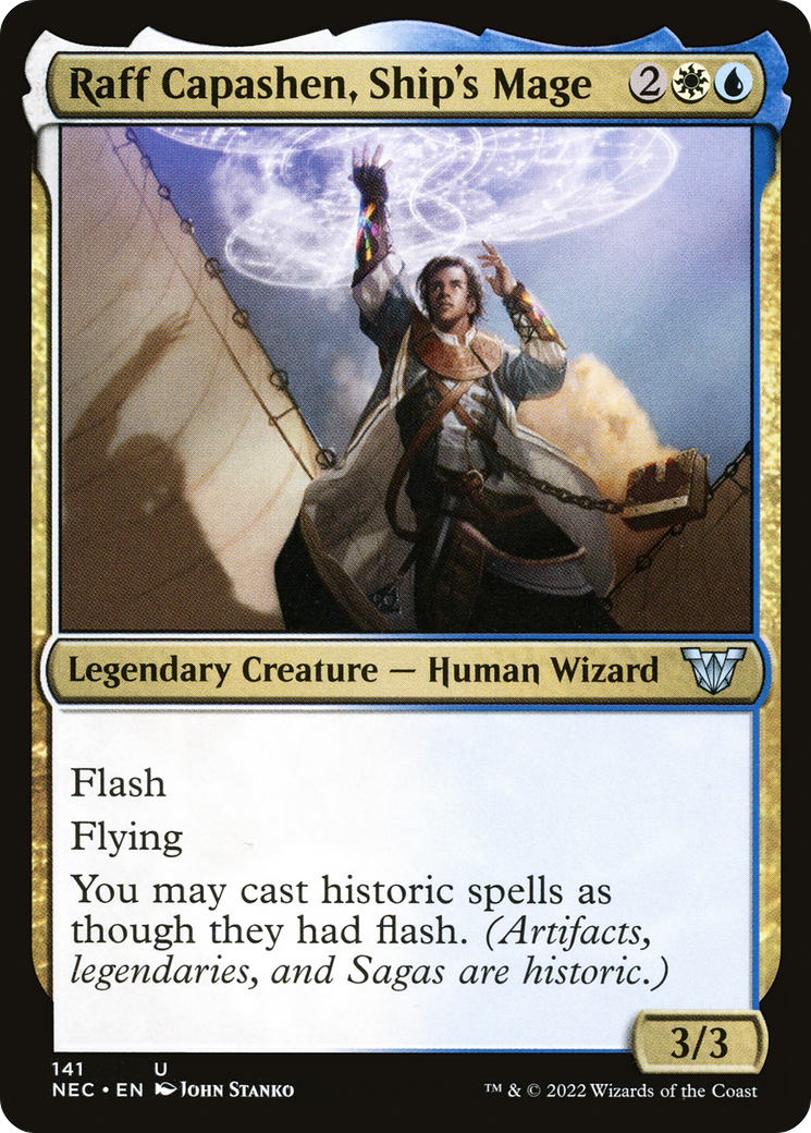 Raff Capashen, Ship's Mage (NEC-141) [Neon Dynasty Commander] MTG Single Wizards of the Coast
