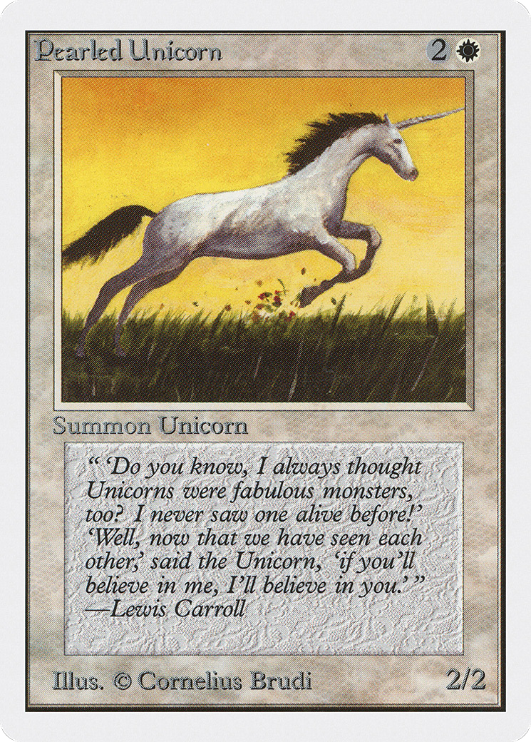 Pearled Unicorn (2ED-031) [Oldschool] Unlimited Edition MTG Single Wizards of the Coast