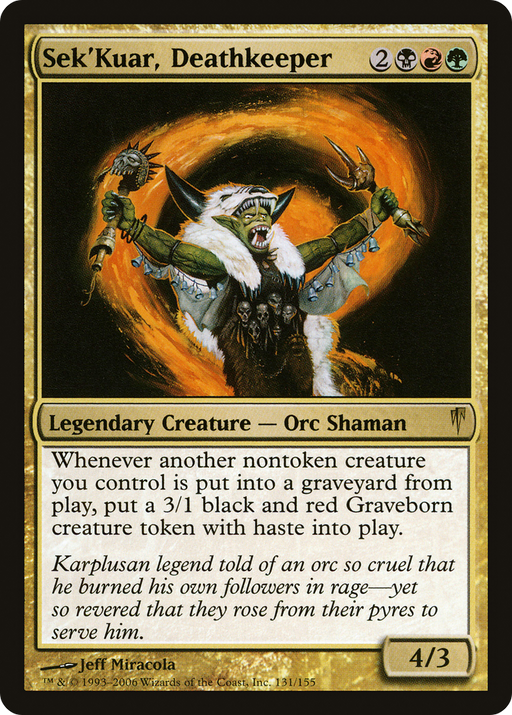 Sek'Kuar, Deathkeeper (CSP-131) [Coldsnap] MTG Single Wizards of the Coast