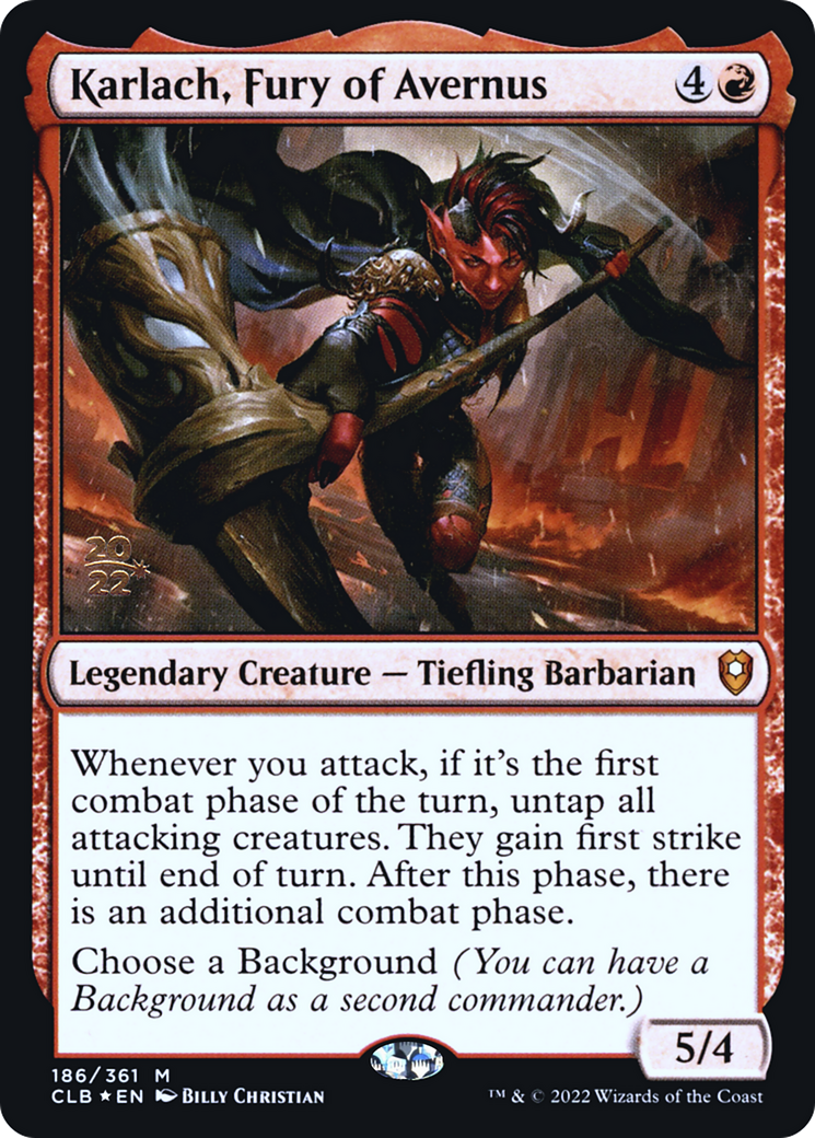 Karlach, Fury of Avernus (PRE-186) [Battle for Baldur's Gate Promos] Foil MTG Single Wizards of the Coast