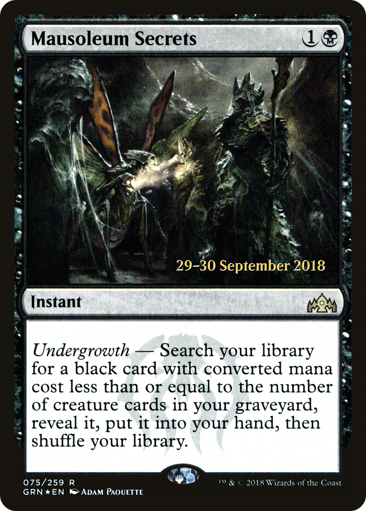 Mausoleum Secrets (PRE-075) [Guilds of Ravnica Promos] Foil MTG Single Wizards of the Coast