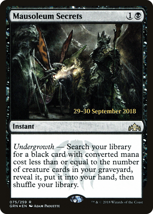 Mausoleum Secrets (PRE-075) [Guilds of Ravnica Promos] Foil MTG Single Wizards of the Coast