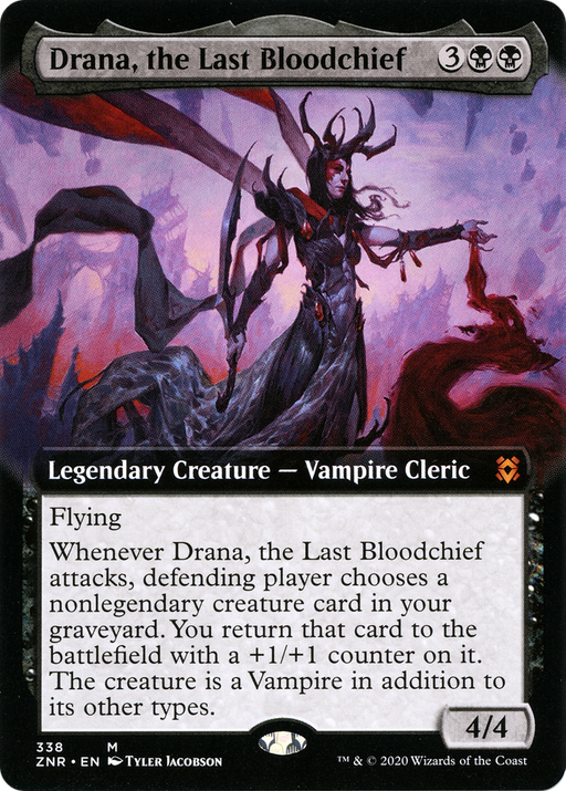 Drana, the Last Bloodchief (ZNR-338) [Zendikar Rising] (Extended Art) MTG Single Wizards of the Coast