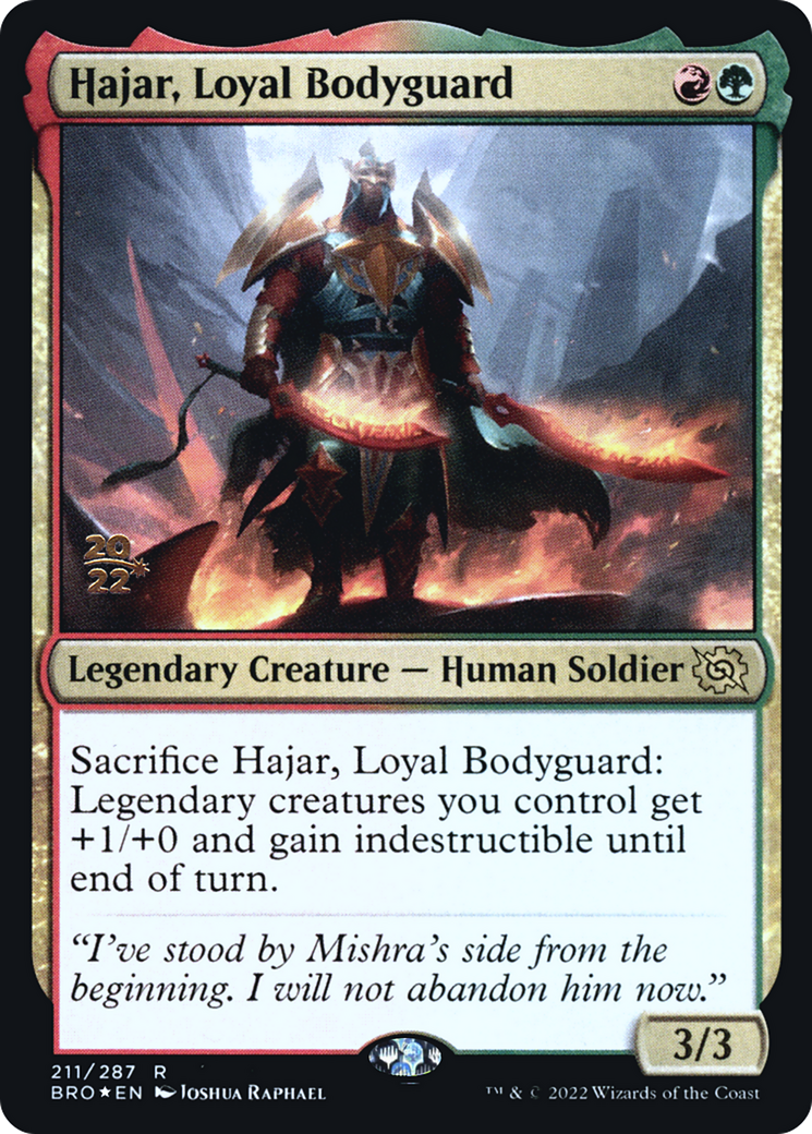 Hajar, Loyal Bodyguard (PRE-211) [The Brothers' War Promos] Foil MTG Single Wizards of the Coast