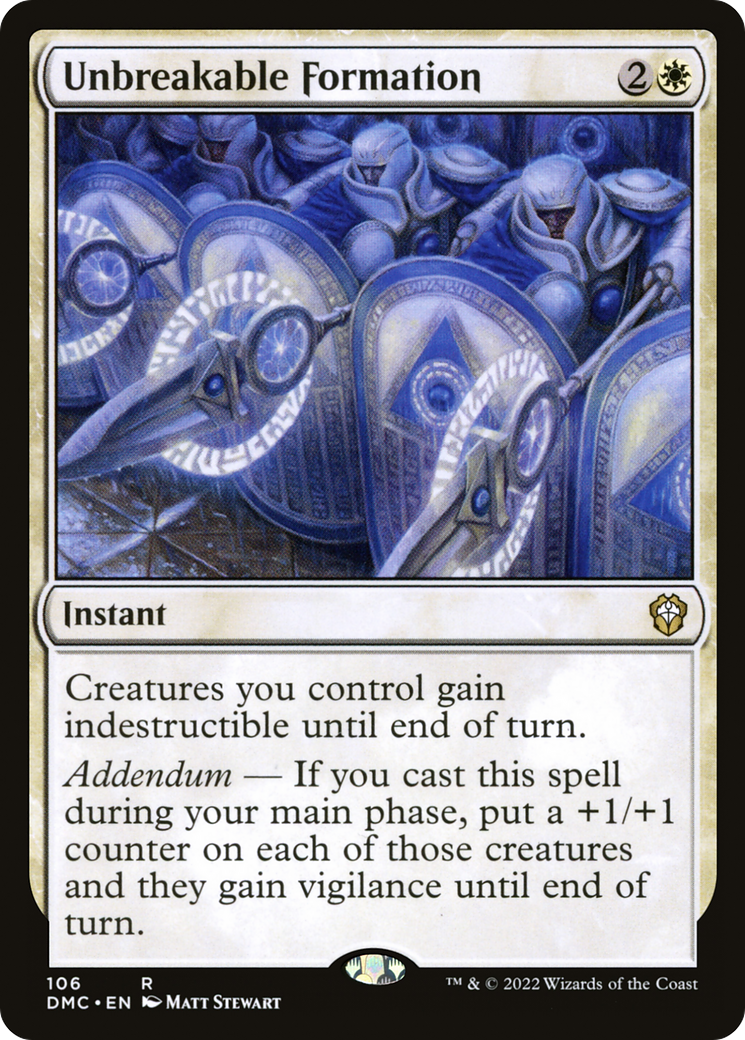 Unbreakable Formation (DMC-106) [Dominaria United Commander] MTG Single Wizards of the Coast