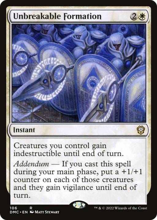 Unbreakable Formation (DMC-106) [Dominaria United Commander] MTG Single Wizards of the Coast